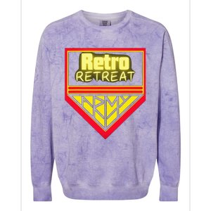 Join The Retro Retreat Army – Trendy Graphic Colorblast Crewneck Sweatshirt