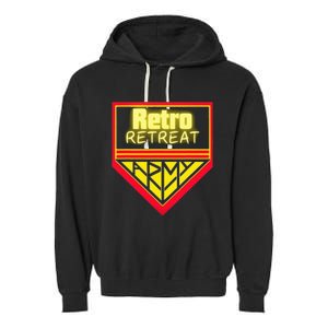 Join The Retro Retreat Army – Trendy Graphic Garment-Dyed Fleece Hoodie