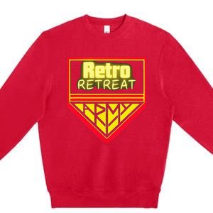 Join The Retro Retreat Army – Trendy Graphic Premium Crewneck Sweatshirt