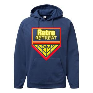 Join The Retro Retreat Army – Trendy Graphic Performance Fleece Hoodie