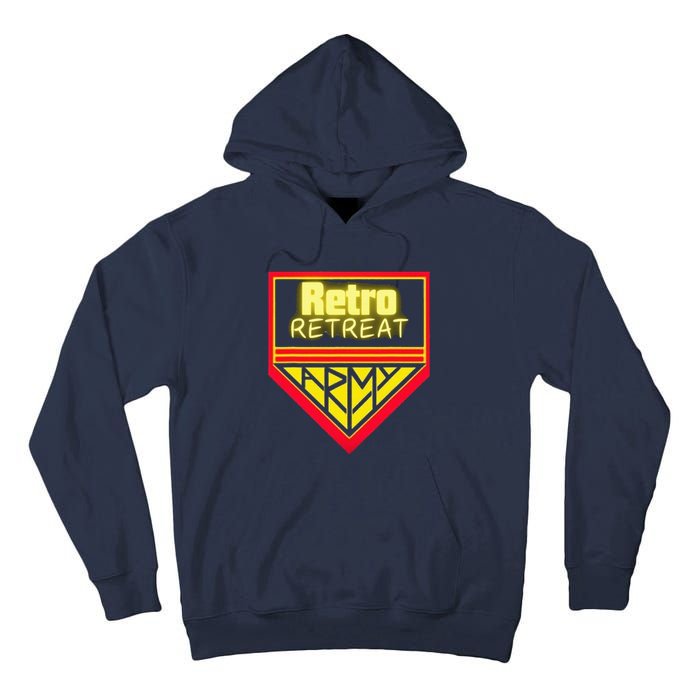 Join The Retro Retreat Army – Trendy Graphic Tall Hoodie