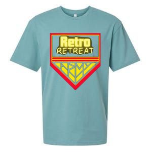 Join The Retro Retreat Army – Trendy Graphic Sueded Cloud Jersey T-Shirt