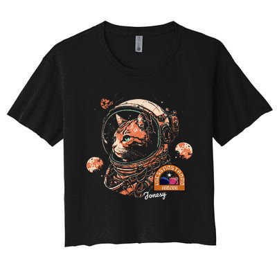 Jonesy The Space Cat Women's Crop Top Tee