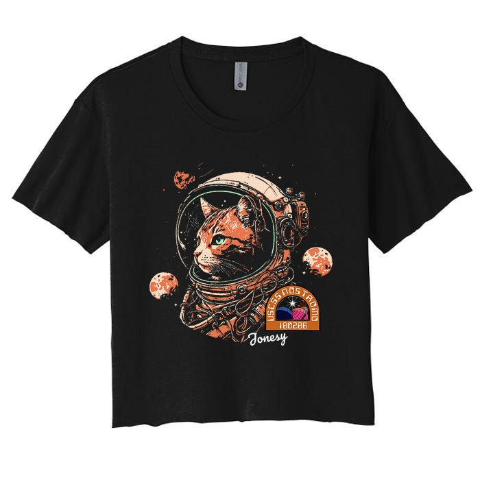 Jonesy The Space Cat Women's Crop Top Tee