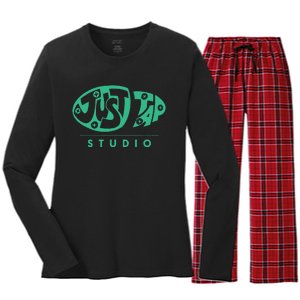 Just Tap Studio Wear Women's Long Sleeve Flannel Pajama Set 