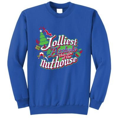 Jolliest This Side Of The Nuthouse Gym Funny Weightlifting Gift Sweatshirt