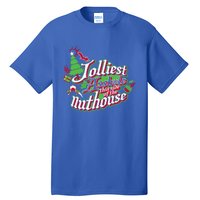 Jolliest This Side Of The Nuthouse Gym Funny Weightlifting Gift Tall T-Shirt