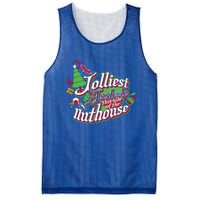 Jolliest This Side Of The Nuthouse Gym Funny Weightlifting Gift Mesh Reversible Basketball Jersey Tank