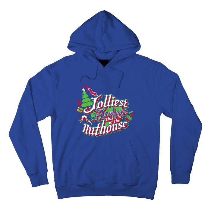 Jolliest This Side Of The Nuthouse Gym Funny Weightlifting Gift Tall Hoodie