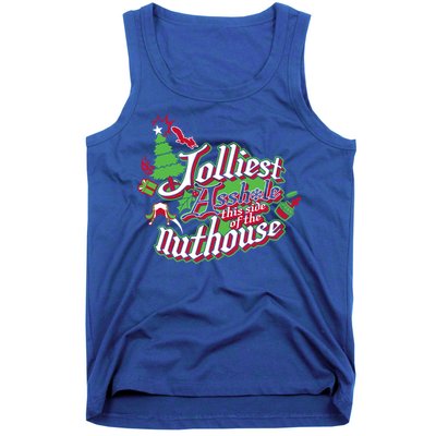 Jolliest This Side Of The Nuthouse Gym Funny Weightlifting Gift Tank Top