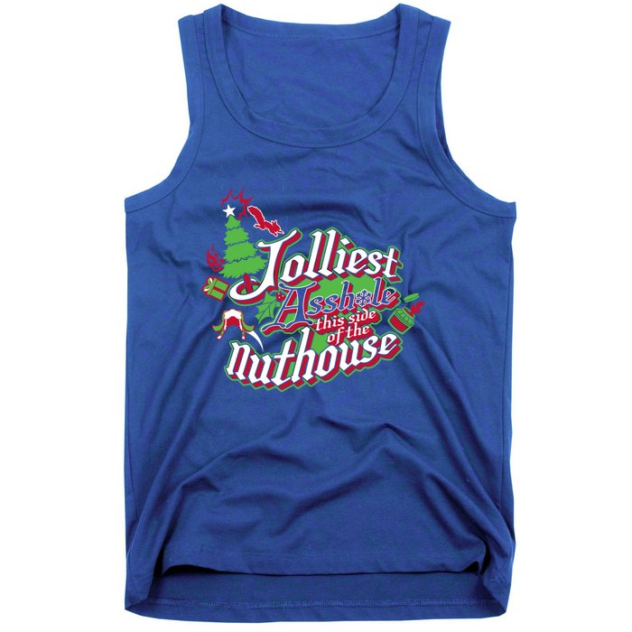 Jolliest This Side Of The Nuthouse Gym Funny Weightlifting Gift Tank Top