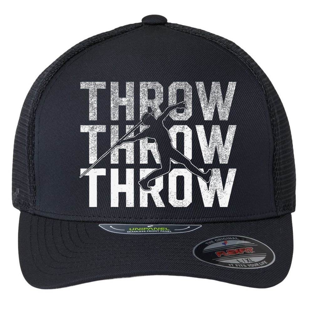 Javelin Throw Sports Thrower Athlete Track Flexfit Unipanel Trucker Cap