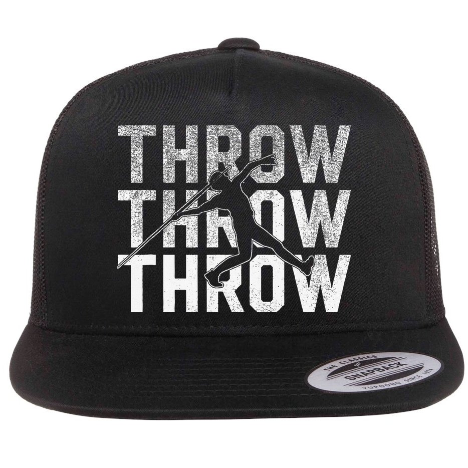 Javelin Throw Sports Thrower Athlete Track Flat Bill Trucker Hat
