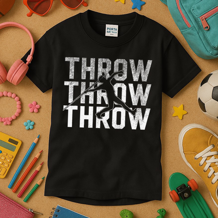 Javelin Throw Sports Thrower Athlete Track Kids T-Shirt