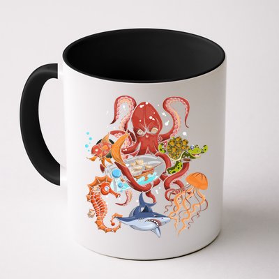 Jellyfish Turtle Seahorse Shark Octopus Ocean Animal Mug