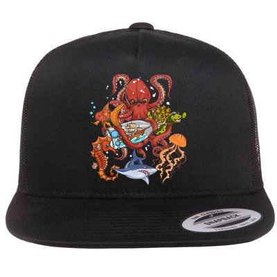 Jellyfish Turtle Seahorse Shark Octopus Ocean Animal Flatbill Hat