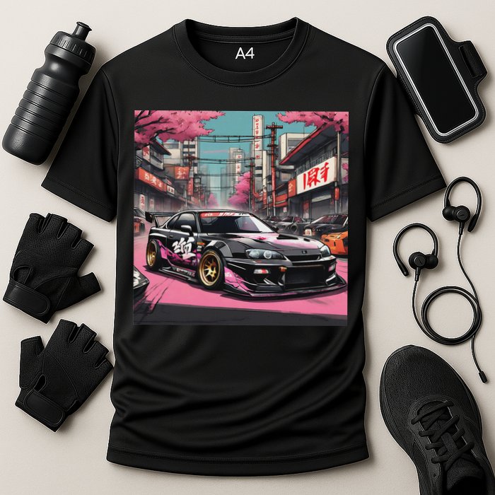 Jdm Tokyo Skyline Retro Japanese Race Car Drift Tuning Gift Cooling Performance Crew T-Shirt
