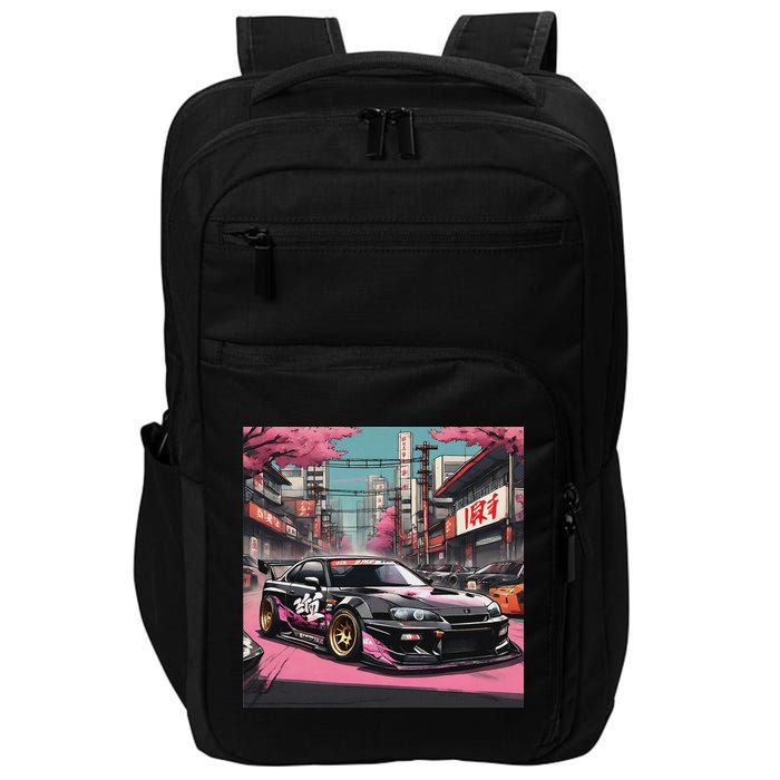 Jdm Tokyo Skyline Retro Japanese Race Car Drift Tuning Gift Impact Tech Backpack