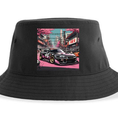 Jdm Tokyo Skyline Retro Japanese Race Car Drift Tuning Gift Sustainable Bucket Hat