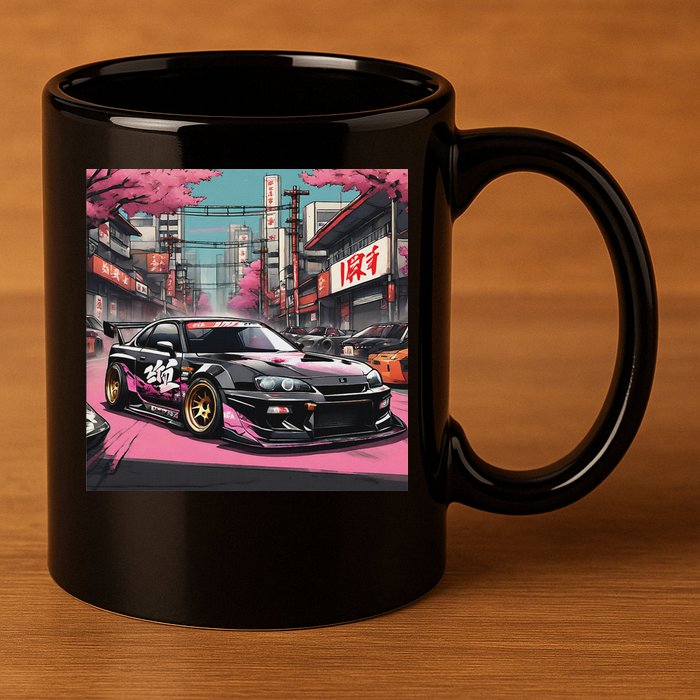 Jdm Tokyo Skyline Retro Japanese Race Car Drift Tuning Gift 11oz C Handle Ceramic Mug