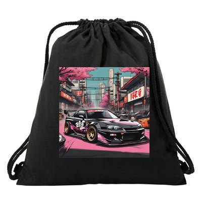 Jdm Tokyo Skyline Retro Japanese Race Car Drift Tuning Gift Drawstring Bag