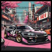 Jdm Tokyo Skyline Retro Japanese Race Car Drift Tuning Gift Drawstring Bag