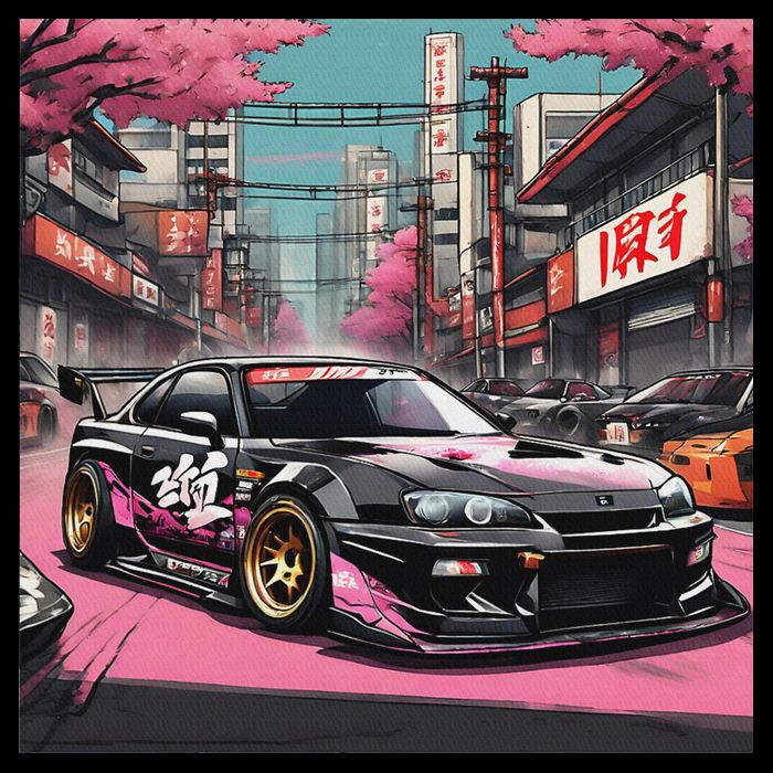 Jdm Tokyo Skyline Retro Japanese Race Car Drift Tuning Gift Drawstring Bag