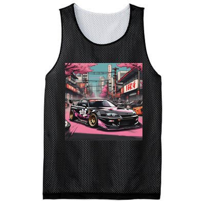 Jdm Tokyo Skyline Retro Japanese Race Car Drift Tuning Gift Mesh Reversible Basketball Jersey Tank