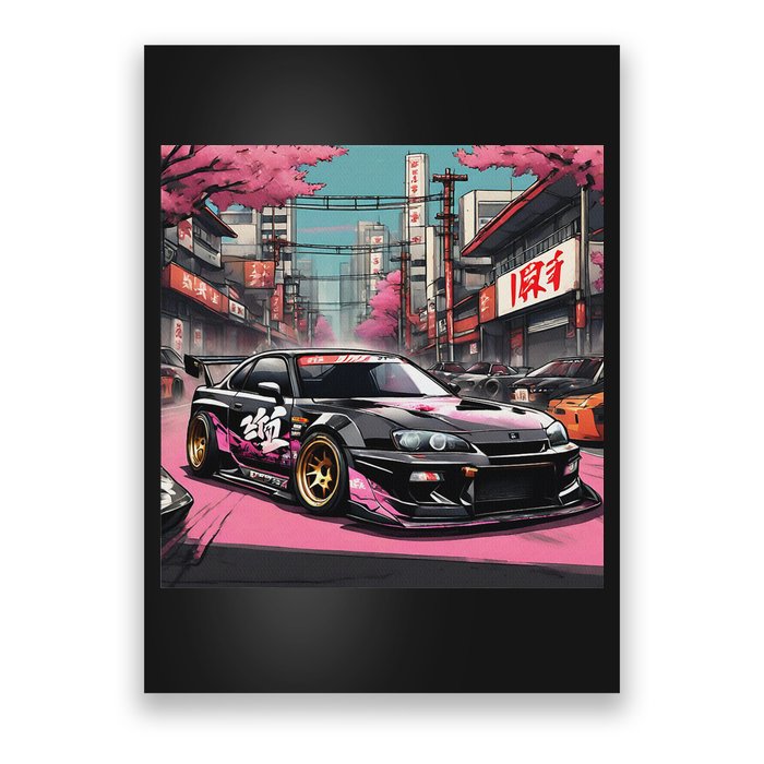 Jdm Tokyo Skyline Retro Japanese Race Car Drift Tuning Gift Poster