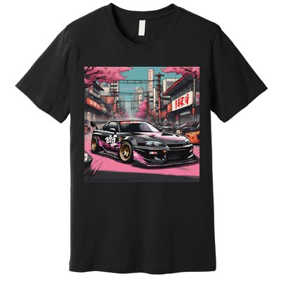 Jdm Tokyo Skyline Retro Japanese Race Car Drift Tuning Gift Premium T-Shirt