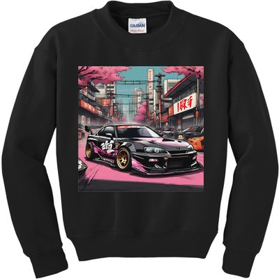 Jdm Tokyo Skyline Retro Japanese Race Car Drift Tuning Gift Kids Sweatshirt