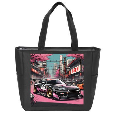 Jdm Tokyo Skyline Retro Japanese Race Car Drift Tuning Gift Zip Tote Bag