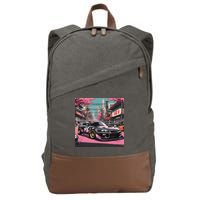 Jdm Tokyo Skyline Retro Japanese Race Car Drift Tuning Gift Cotton Canvas Backpack