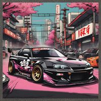Jdm Tokyo Skyline Retro Japanese Race Car Drift Tuning Gift Cotton Canvas Backpack
