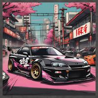 Jdm Tokyo Skyline Retro Japanese Race Car Drift Tuning Gift Vector Backpack