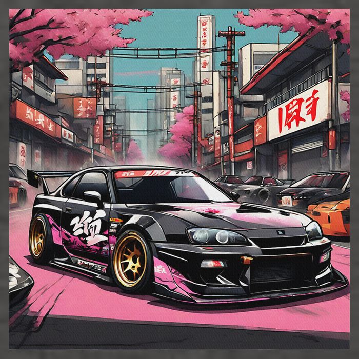 Jdm Tokyo Skyline Retro Japanese Race Car Drift Tuning Gift Vector Backpack