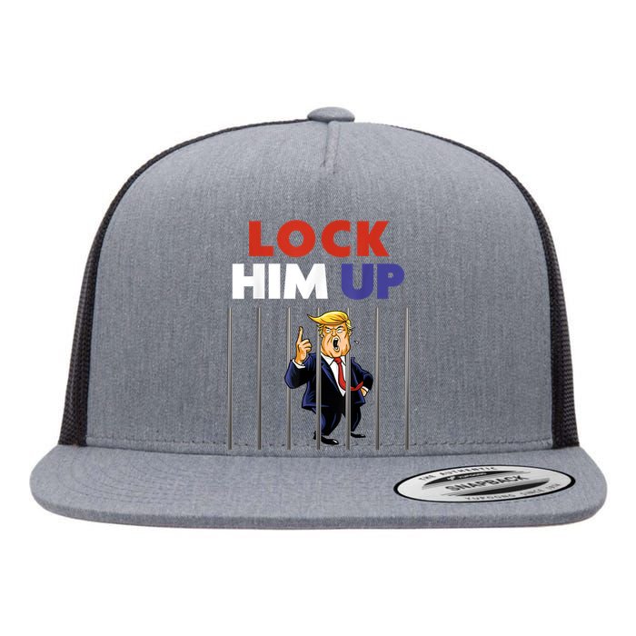 Jail Trump Shirt Lock Him Up Anti Trump Flat Bill Trucker Hat