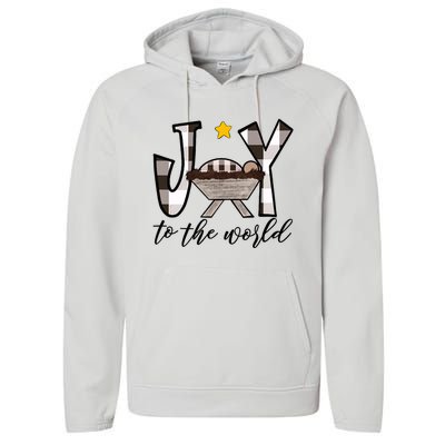 Joy To The World Baby Jesus In The Manger Performance Fleece Hoodie