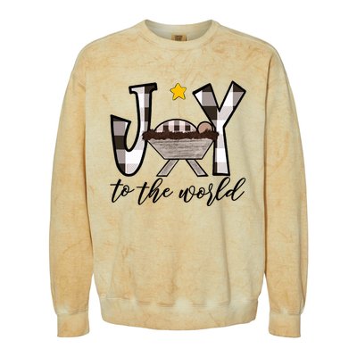 Joy To The World Baby Jesus In The Manger Colorblast Crewneck Sweatshirt