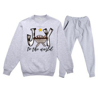 Joy To The World Baby Jesus In The Manger Premium Crewneck Sweatsuit Set