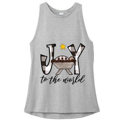 Joy To The World Baby Jesus In The Manger Ladies PosiCharge Tri-Blend Wicking Tank