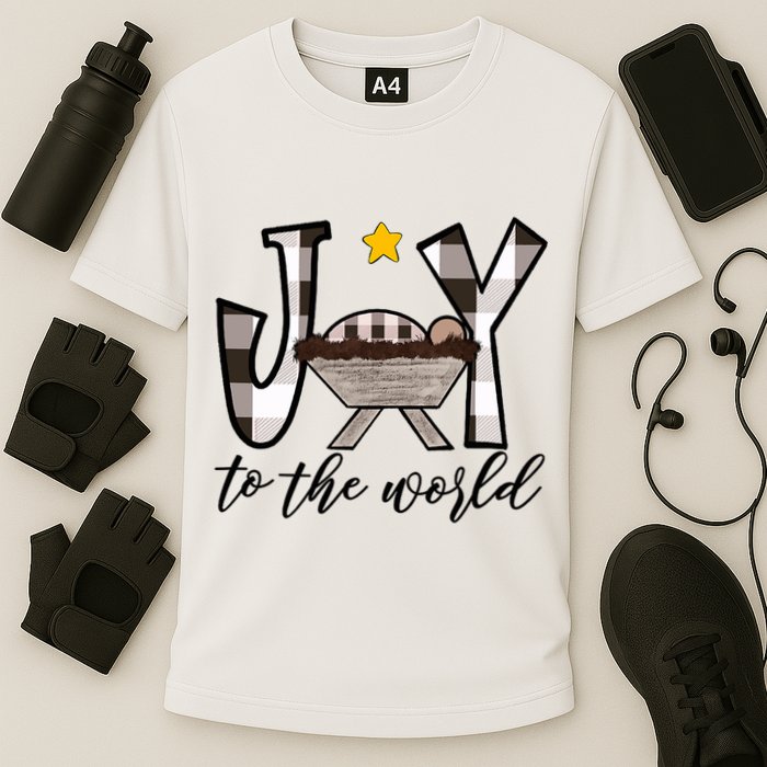 Joy To The World Baby Jesus In The Manger Cooling Performance Crew T-Shirt