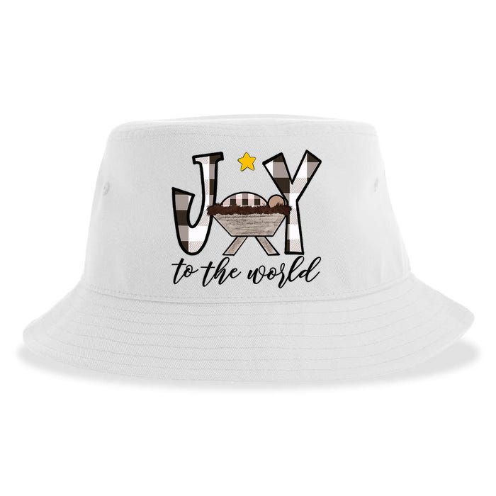 Joy To The World Baby Jesus In The Manger Sustainable Bucket Hat