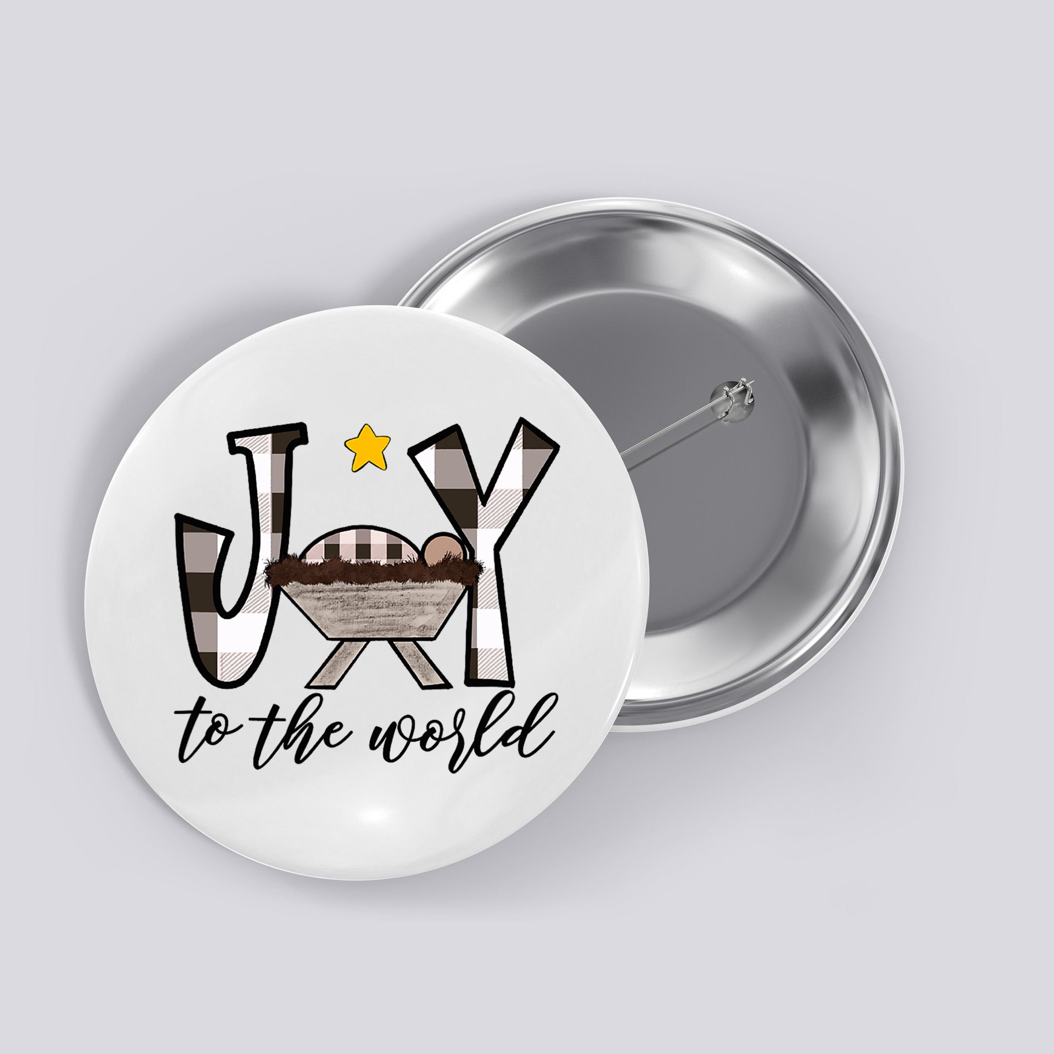 Joy To The World Baby Jesus In The Manger Button