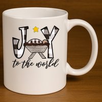 Joy To The World Baby Jesus In The Manger 11oz C Handle Ceramic Mug