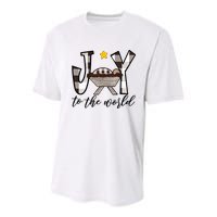 Joy To The World Baby Jesus In The Manger Youth Performance Sprint T-Shirt
