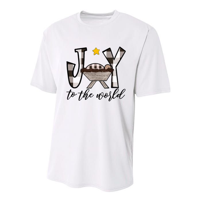 Joy To The World Baby Jesus In The Manger Youth Performance Sprint T-Shirt