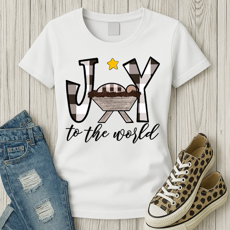 Joy To The World Baby Jesus In The Manger Womens T-Shirt