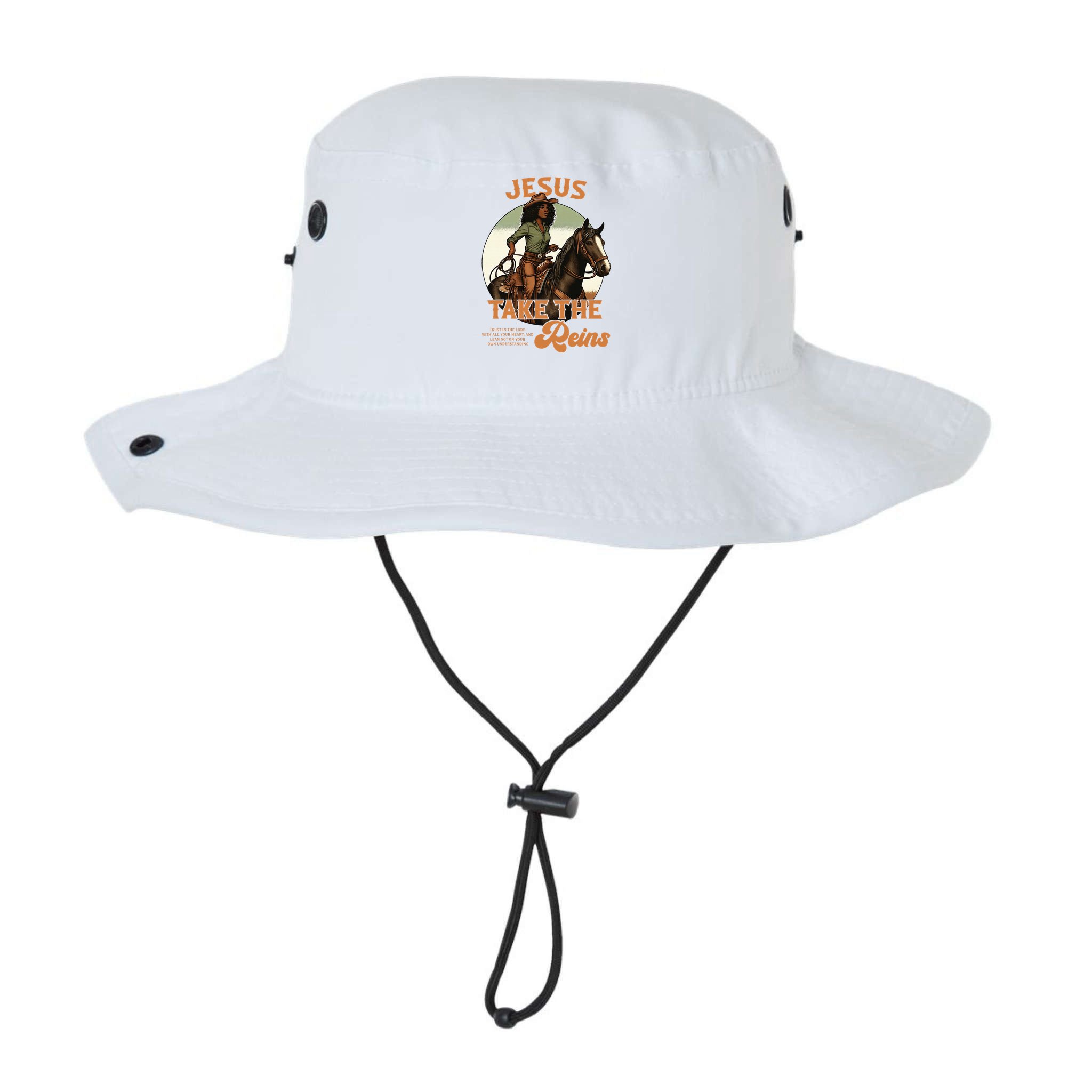Jesus Take The Reins Christian Black Cowgirl Western Bucket Hat
