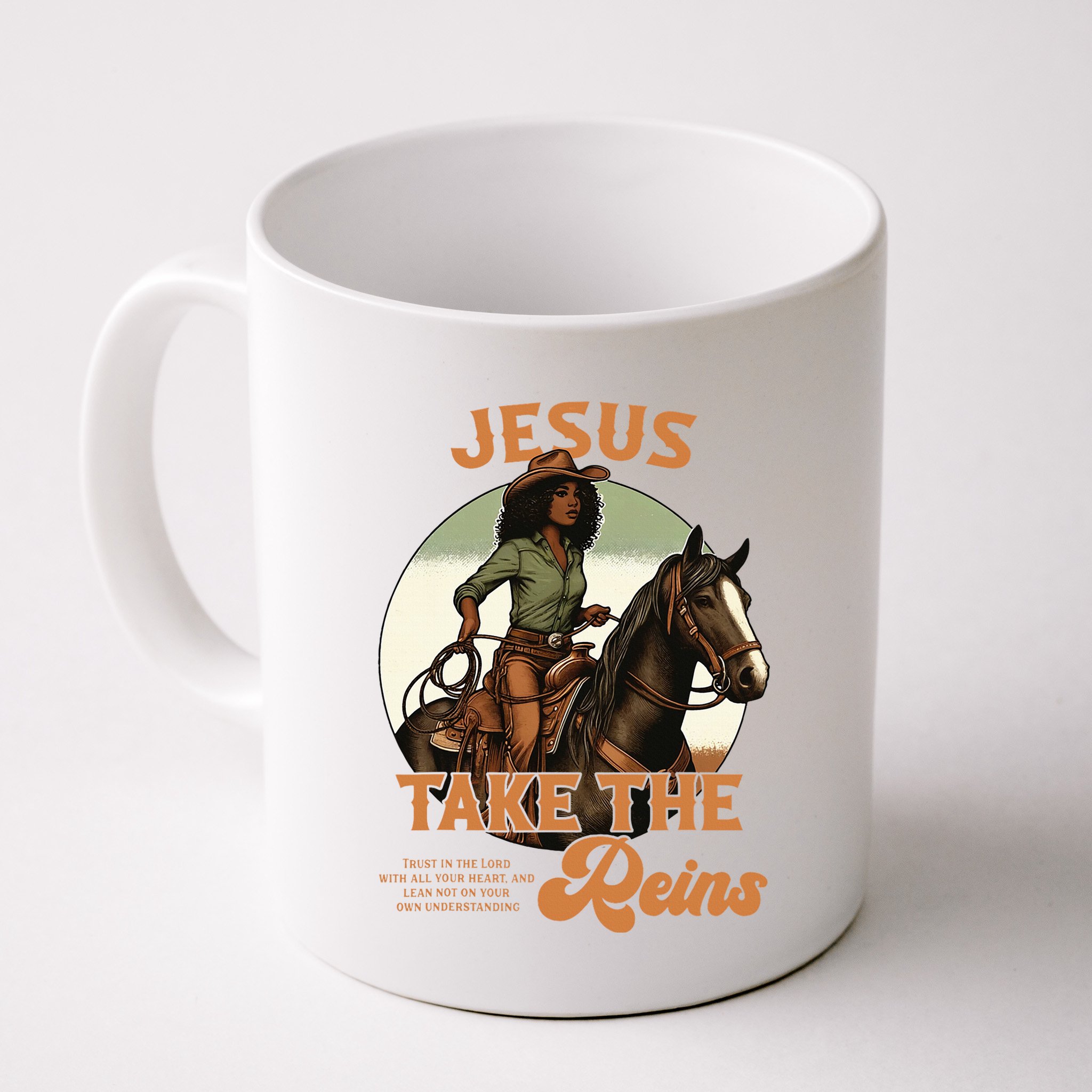 Jesus Take The Reins Christian Black Cowgirl Western Mug